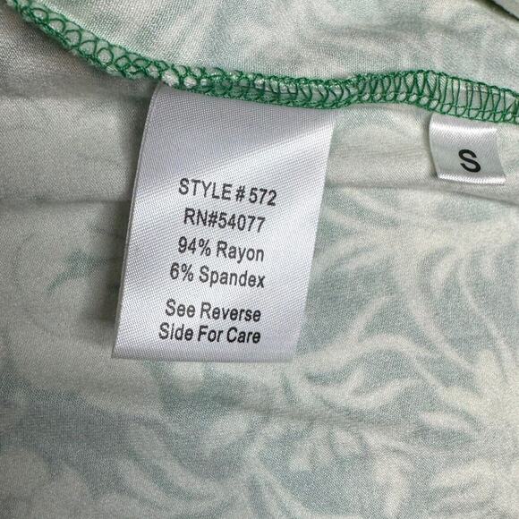 Cabi #572 Women S Green Floral Faux Wrap 3/4 Sleeve Casual Jersey Midi Dress VTG - Picture 10 of 10